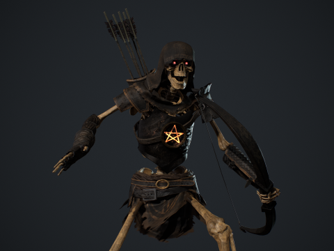 Skeleton 07 Archer 3D Model