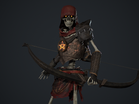 Skeleton 07 Archer 3D Model