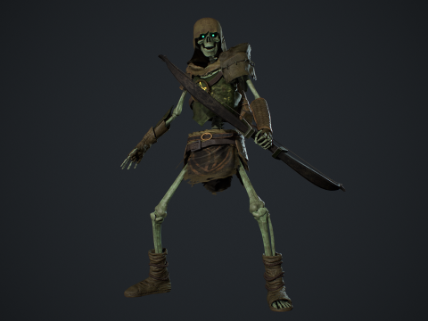 Skeleton 07 Archer 3D Model