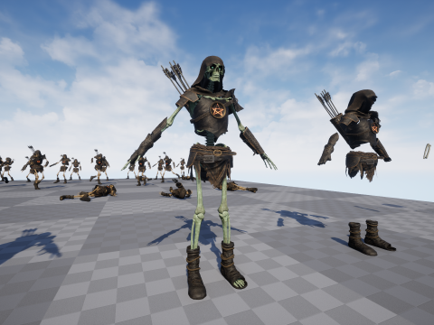 Skeleton 07 Archer 3D Model
