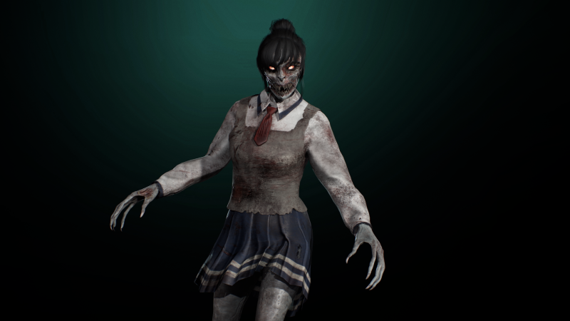 Zombie Girl 2 3D Model .c4d .max .obj .3ds .fbx .stl .blend