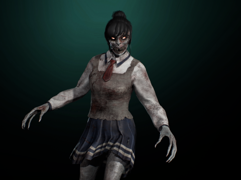 Zombie Girl 2 Model 3D