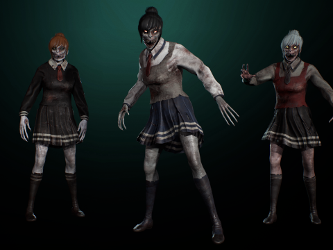 Zombie Girl 2 3D Model