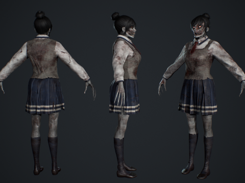 Zombie Girl 2 3D Model