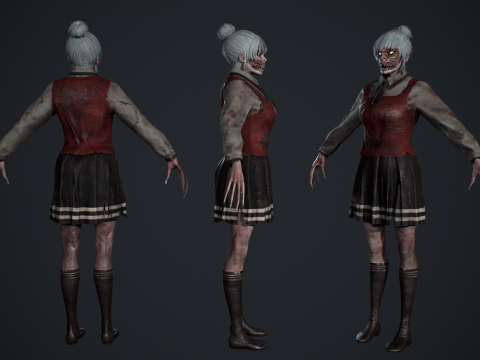 Zombie Girl 2 3D Model