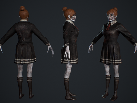 Zombie Girl 2 3D Model