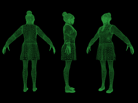 Zombie Girl 2 3D Model