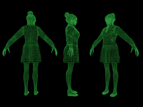 Zombie Girl 2 3D Model