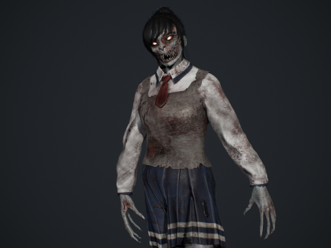 Zombie Girl 2 3D Model