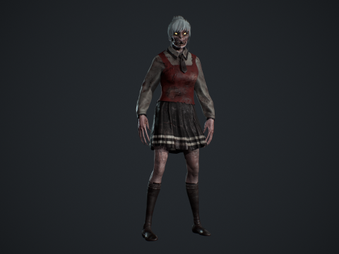 Zombie Girl 2 3D Model