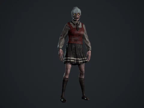 Zombie Girl 2 3D Model