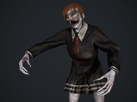 Zombie Girl 2 3D Model