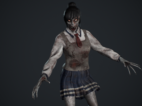 Zombie Girl 2 3D Model