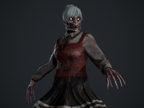 Zombie Girl 2 3D Model