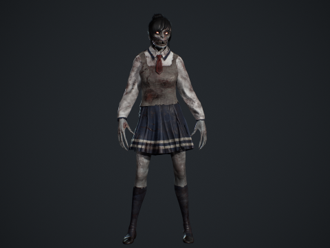 Zombie Girl 2 3D Model