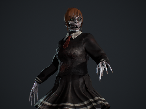 Zombie Girl 2 3D Model
