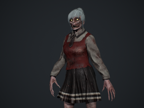 Zombie Girl 2 3D Model