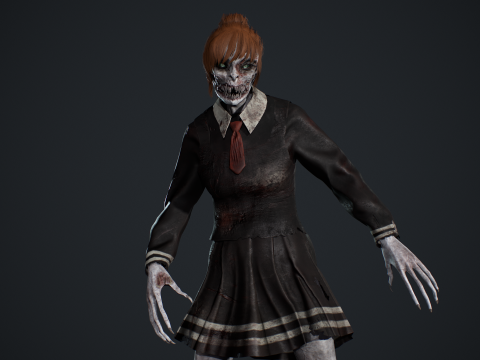 Zombie Girl 2 3D Model
