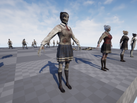 Zombie Girl 2 3D Model