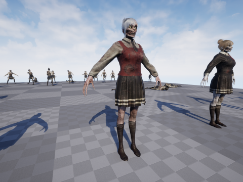 Zombie Girl 2 3D Model