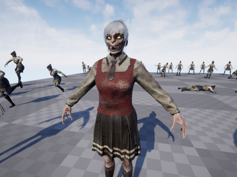 Zombie Girl 2 3D Model