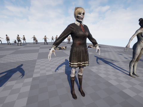 Zombie Girl 2 3D Model