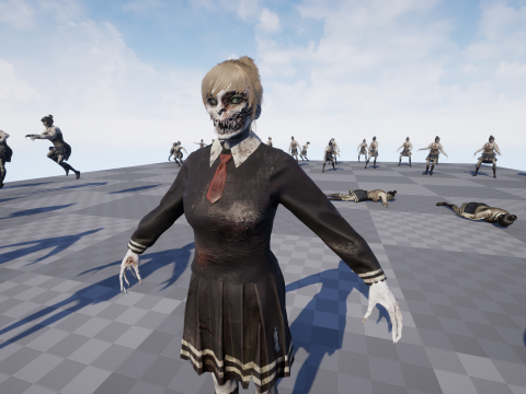 Zombie Girl 2 3D Model