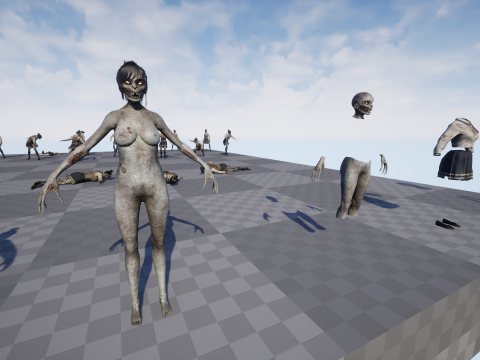 Zombie Girl 2 3D Model