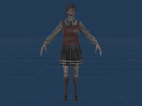 Zombie Girl 2 3D Model