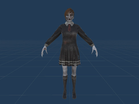Zombie Girl 2 3D Model