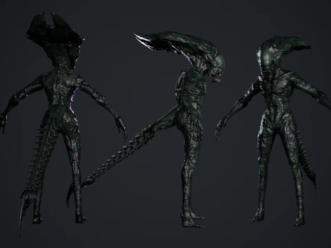 Monstro Alien&iacute;gena 5 Modelo 3D