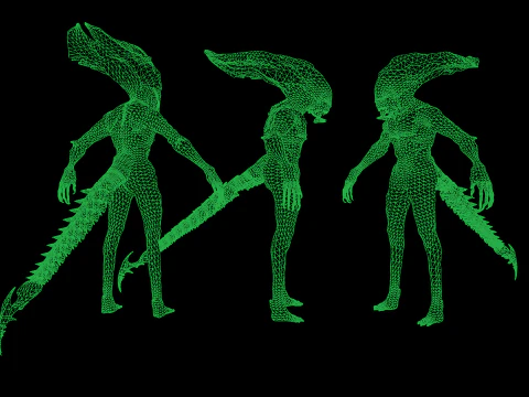 Monstro Alien&iacute;gena 5 Modelo 3D