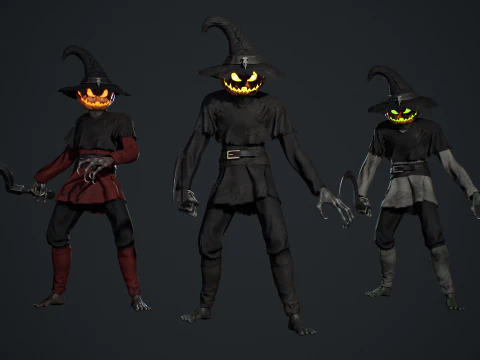 Pumpkinhead Scarecrow 3D Model