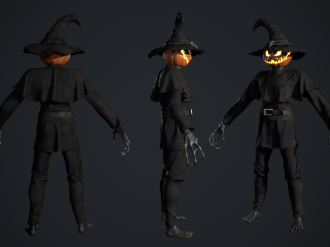 Strach na wróble Dyniogłowy Model 3D