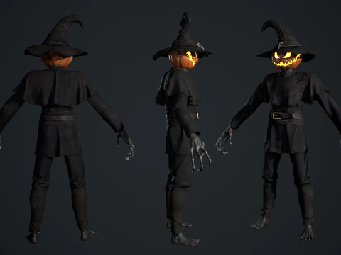 Pumpkinhead Scarecrow 3D Model