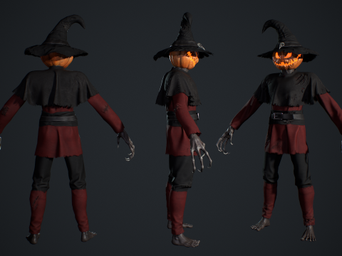 Strach na wróble Dyniogłowy Model 3D