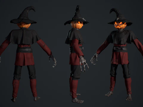 Pumpkinhead Scarecrow 3D Model