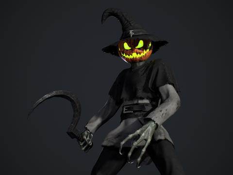 Strach na wróble Dyniogłowy Model 3D