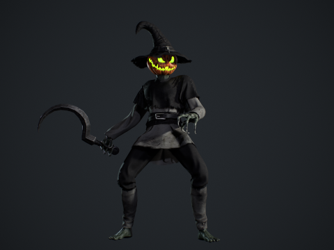 Strach na wróble Dyniogłowy Model 3D