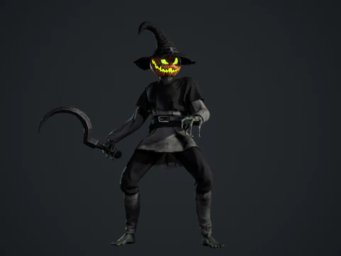 Pumpkinhead Scarecrow 3D Model