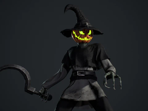 Pumpkinhead Scarecrow 3D Model