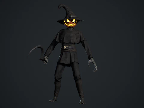 Pumpkinhead Scarecrow 3D Model
