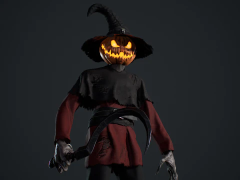 Pumpkinhead Scarecrow 3D Model