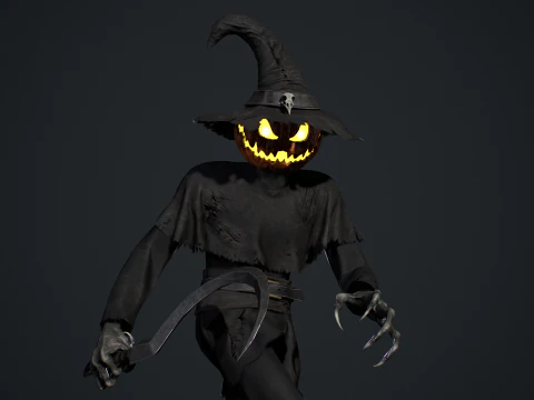 Pumpkinhead Scarecrow 3D Model