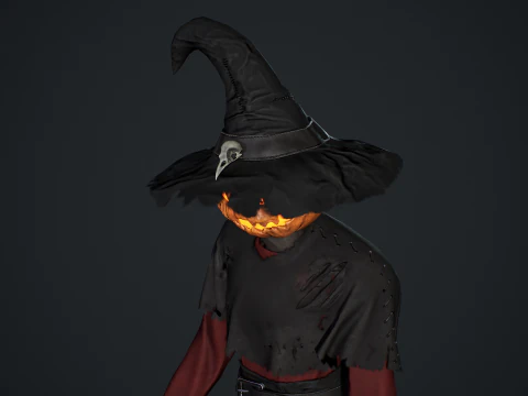 Pumpkinhead Scarecrow 3D Model