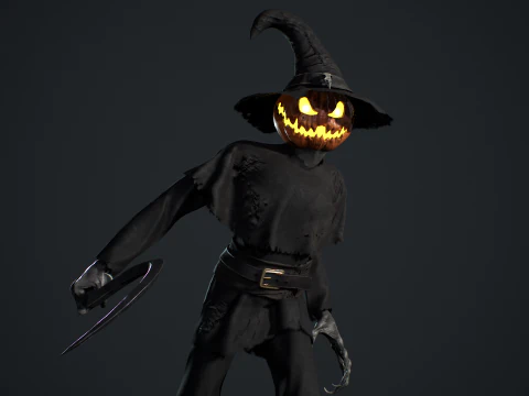 Pumpkinhead Scarecrow 3D Model