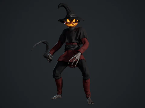 Pumpkinhead Scarecrow 3D Model