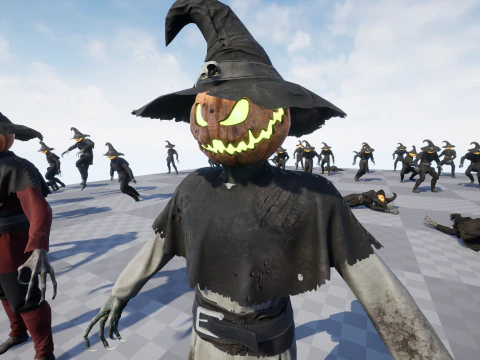 Pumpkinhead Scarecrow 3D Model