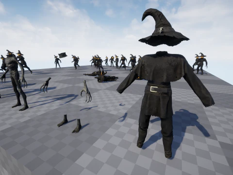 Pumpkinhead Scarecrow 3D Model