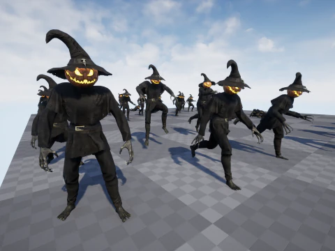 Pumpkinhead Scarecrow 3D Model